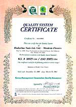Quality System Certificate